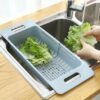 Plastic Expandable Kitchen Dish Drainer and Drying Rack | Sink Plastic Expandable Kitchen Dish Drainer and Drying Rack | Sink Basket for Washing Bowls, Utensils, Vegetables, Fruits & Storage Organiser