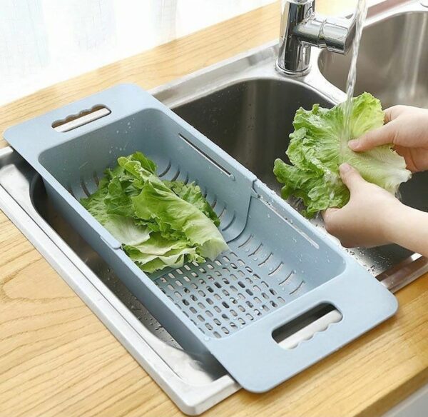 Plastic Expandable Kitchen Dish Drainer and Drying Rack | Sink Plastic Expandable Kitchen Dish Drainer and Drying Rack | Sink Basket for Washing Bowls, Utensils, Vegetables, Fruits & Storage Organiser