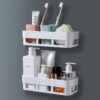 Plastic Multipurpose Wall Oval Shelf, Adhesive Sticker Hooks for Bathroom Plastic Multipurpose Wall Oval Shelf, Adhesive Sticker Hooks for Bathroom Storage, Strong Shower Rack, Organizer Accessories (2)