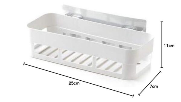 Plastic Strong Adhesive Bathroom and Kitchen Self Adhesive Wall Mounted Soap Stand and Bathroom Shelves Self Stick for Shampoo; Conditioner and etc - White (Bathroom Shelve 2Pcs)…