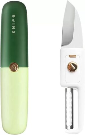 Pocket Knife, Kitchen Knife Peeler Portable Knife for Fruit 2 in 1 Knife and Peeler for Kitchen Travel Knife with case Stainless Steel Bled Pack of 1 (2 in 1)
