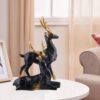 Polyresin Set of 2 Dear showpiece for Home Decoration Items Table Décor Living Room Gift Boxes for Weddings, Parties, Housewarming for Home and Office Use (Black)
