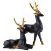 Polyresin Set of 2 Dear showpiece for Home Decoration Items Table Décor Living Room Gift Boxes for Weddings, Parties, Housewarming for Home and Office Use (Black)