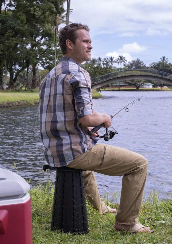 Portable Telescopic Stool, 2nd Generation Folding Stool Camping Lightweight Stool for Outdoor Camping BBQ Fishing Hiking Gardening Indoor, Maximum Load 397 lb