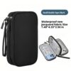 Portable Waterproof Double Layers All-in-One Storage Bag, Travel Cord Organizer，Electronics Accessories Organizer Pouch Bag for Accessories,Charger, USB Cable, Gadget (black)