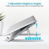 Portronics My Buddy K Lite Foldable Laptop Stand with Adjustable Heights, Anti-Slip Silicone Pads, Collapsible Design, 5 kg Max Weight, ABS Build, Portable & Lightweight Holder Riser (White)
