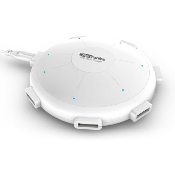 Portronics POR 343 UFO USB Home Charger 6 Ports 8A Portronics POR 343 UFO USB Home Charger 6 Ports 8A Charging Station for Smartphones and Tablets - White