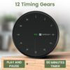 Portronics Tixie Rotational Countdown Timer with 12 Timing Gear & Magnetic Attachments, LED Indicator, Anti Slip Silicone Pad, Countdown Timer for Studying, Cooking, Yoga, Meditation, Office (Black)