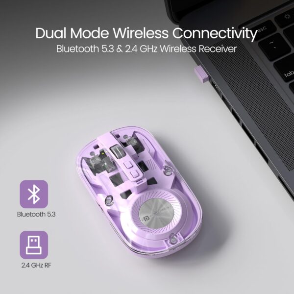 Portronics-Toad-8-Transparent-Wireless-Bluetooth-Mouse-with-Dual-Wireless-BT-2.4-GHz-Rechargeable-Battery-Noise-Free-Clicking-ShowHide-Desktop-Multi-Device-Pair-Adjust-Sensitivity-Purple.jpg Portronics Toad 8 Transparent Wireless Bluetooth Mouse with Dual Wireless (BT + 2.4 GHz), Rechargeable Battery, Noise-Free Clicking, Show/Hide Desktop, Multi-Device Pair, Adjust Sensitivity (Purple)