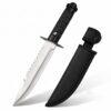 Premium Carbon Steel Kitchen Knife with Protective Cover | Sharp Black Utility Knife for Cutting Fruits, Vegetables & Meat | Ergonomic Handle (Silver)