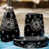 Premium Ceramic Bathroom Accessories Set of 3 | Modern Luxury Bath Set with 300ml Soap Dispenser, Toothbrush Holder & Soap Dish | Home Décor Item| Best for Gift | (Black & White)