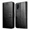 Premium Leather Kickstand Wallet Flip Case Cover with Magnetic Closure Premium Leather Kickstand Wallet Flip Case Cover with Magnetic Closure for Realme 7 Pro - Black