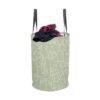PrettyKrafts 45L Cotton Outline Printed Round Foldable Large Laundry Bag/Basket PrettyKrafts 45L Cotton Outline Printed Round Foldable Large Laundry Bag/Basket With Handle, Collapsible Freestanding Cloth Storage Organizer for Bedroom, Bathroom (36x36x45cm, Grey, Set of 1)