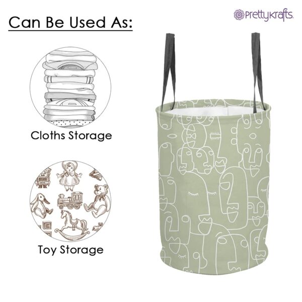 PrettyKrafts-45L-Cotton-Outline-Printed-Round-Foldable-Large-Laundry-BagBasket-With-Handle-Collapsible-Freestanding-Cloth-Storage-Organizer-for-Bedroom-Bathroom-36x36x45cm-Grey-Set-of-1.jpg PrettyKrafts 45L Cotton Outline Printed Round Foldable Large Laundry Bag/Basket With Handle, Collapsible Freestanding Cloth Storage Organizer for Bedroom, Bathroom (36x36x45cm, Grey, Set of 1)