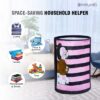PrettyKrafts 45L Non Woven Panda Printed Round Foldable Large Laundry Bag/Basket with Handles, Freestanding Clothes Storage Organizer for Bedroom, Bathroom (37x 37x45cm, Multicolour, Set of 1)