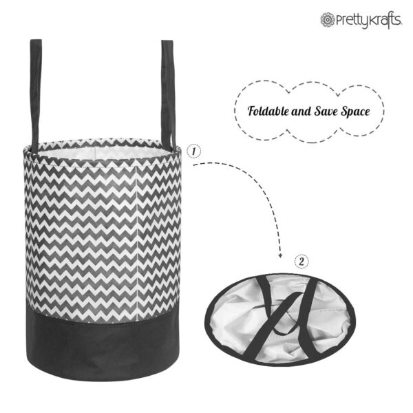 PrettyKrafts-45L-Non-Woven-Wave-Printed-Round-Foldable-Large-Laundry-BagBasket-With-Handle-Freestanding-Cloth-Storage-Organizer-for-Bedroom-Bathroom-36x36x45cm-Black-White-Set-of-1.jpg PrettyKrafts 45L Non Woven Wave Printed Round Foldable Large Laundry Bag/Basket With Handle, Freestanding Cloth Storage Organizer for Bedroom, Bathroom (36x36x45cm, Black & White, Set of 1)