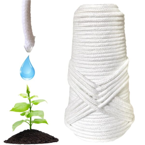 Pro - Plants Automatic Drip Watering Wick Cord Spike (1/6 Pro - Plants Automatic Drip Watering Wick Cord Spike (1/6 inch, White, 4 mm, 30 feet)