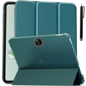 ProElite Cover for OnePlus Pad Go 11.35 inch Case Cover, ProElite Cover for OnePlus Pad Go 11.35 inch Case Cover, Transparent Flip Case Cover for OnePlus Pad Go 11.35 inch 2023 with Stylus, Support Auto Sleep Wake, Dark Green
