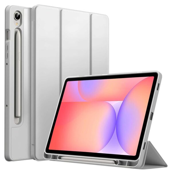 ProElite Cover for Samsung Galaxy Tab S10 Lite 10.9"/ Tab S9 FE 10.9 inch/Tab S10 FE/Tab S9 11" Cover, Soft Flexible Flip Case Cover with S Pen Holder, Auto Sleep Wake, [Recoil Series] - Grey