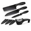 Professional Black Kitchen Knife Set with Sharpener | Chef, Cleaver Professional Black Kitchen Knife Set with Sharpener | Chef, Cleaver & Paring Cooking Knives | Ultra Sharp Stainless Steel Blades | Best Kitchen Knives for Home & Restaurant Use