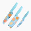 Professional Stainless Steel Kitchen Knife Set, 3-Piece Meat and Chef's Professional Stainless Steel Kitchen Knife Set, 3-Piece Meat and Chef's Knife with Non-Slip Handle, Manual Sharpening for Home and Restaurant Use, Includes Covers (Blue)