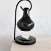 Pure Source India Ceramic Aroma Oil Diffuser Hanging Burner for Home Fragrance Decoration and Gifting, 4 x 8 Inch (Hanging - Black)