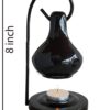 Pure Source India Ceramic Aroma Oil Diffuser Hanging Burner for Home Fragrance Decoration and Gifting, 4 x 8 Inch (Hanging - Black)