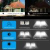 RAMNATH Solar Lights With Motion Sensor 120 LED Spotlight for Outdoor Use - 270° Super Bright IP65 Waterproof 3 Modes Wall Light With Cable for Home, Garden