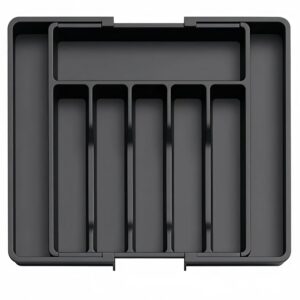 RISHIK Organizer Large Kitchen Utensil Drawer Organizer Expandable 22"x 15" RISHIK Organizer Large Kitchen Utensil Drawer Organizer Expandable 22"x 15" Silverware Tray Flatware and Cutlery Holder for Spoons Forks Knives Storage Dividers Plastic BPA Free Black