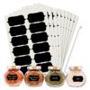 ROUSRIE Pack of 84 Reusable Waterproof Black Same Shape Mason Jars Labels Kitchen Pantry,Spice Jars Glass Bottles – Best Stickers & Organizing Label with White Pencil