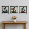 RSN Metal Rajasthani Musicians Item showpiece - Wall Decor Items RSN Metal Rajasthani Musicians Item showpiece - Wall Decor Items For Living Room | Gift Items | Wall Hanging | Home Decoration Items Stylish| Wall Hangings for Home Decoration (9x9 inch Black Frame)