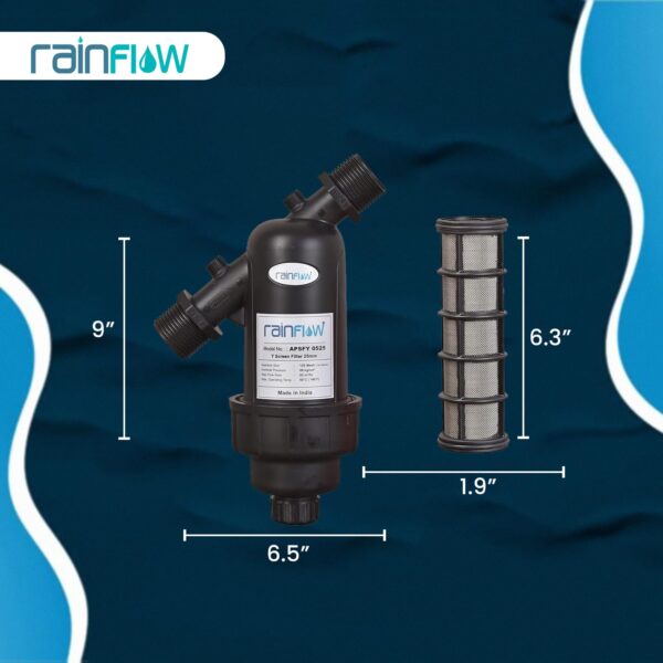 Rainflow-Screen-Filter-for-R.O.-Filter-Garden-Lawn-Drip-irrigation-filter-Home-or-Apartment-Water-Tank-1inch-120-Mesh130-Micron-6-Months-Warranty-Made-In-INDIA.jpg Rainflow Screen Filter for R.O. Filter, Garden Lawn, Drip irrigation filter, Home or Apartment Water Tank (1inch)-120 Mesh/130 Micron | 6 Months Warranty | Made In INDIA