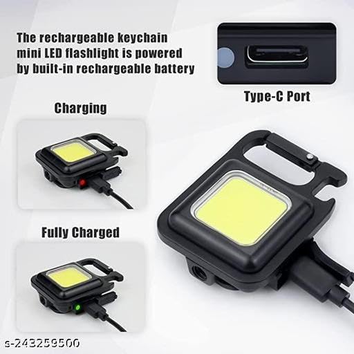 Rechargeable Keychain Light | Multipurpose Home Kitchen Essentials Utility Products for Daily Use and Organization ORE-P039