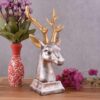 Resin Deer Head Showpiece Animal Figurine for Table Top Good Resin Deer Head Showpiece Animal Figurine for Table Top Good Luck Vaastu Statue -01