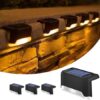 Riveira Solar Deck Lights Outdoor - Waterproof Solar Powered Step LED Light - Solar Wall Mount Fence Lamp Outdoor Lights for Deck, Step, Railing, Patio, Garden, Stair, Yard and Driveway Path(4pcs)