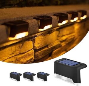 Riveira Solar Deck Lights Outdoor - Waterproof Solar Powered Step Riveira Solar Deck Lights Outdoor - Waterproof Solar Powered Step LED Light - Solar Wall Mount Fence Lamp Outdoor Lights for Deck, Step, Railing, Patio, Garden, Stair, Yard and Driveway Path(4pcs)