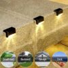 Riveira Solar Deck Lights Outdoor - Waterproof Solar Powered Step LED Light - Solar Wall Mount Fence Lamp Outdoor Lights for Deck, Step, Railing, Patio, Garden, Stair, Yard and Driveway Path(4pcs)