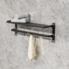 Ruhe® Dual Folding Towel Rack, Black | Premium Grade Stainless Ruhe® Dual Folding Towel Rack, Black | Premium Grade Stainless Steel Dual Folding Towel Rack/Towel Holder/Towel Stand/Accessories for Bathroom and Kitchen | (24 Inches)