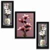 SAF flower pot wall painting for Wall Decoration - Set SAF flower pot wall painting for Wall Decoration - Set Of 3, 3d modern art Painting for Living Room Large Size with Frames for Home Decoration, Hotel, Office Paintings 61 cm x 36 cm SANFS36037