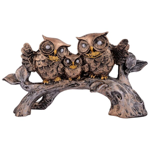 SAI TEERTH Textiles Owl Family Sitting on Tree Decorative Bird Showpieces Statue for Home Decor Living Room Bedroom Wall Shelf Table Top Garden Decoration Items -4