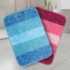 SARAL HOME EASY LIVING Microfiber Striped Anti-Skid Bath Rectangular Mats,35x50cm SARAL HOME EASY LIVING Microfiber Striped Anti-Skid Bath Rectangular Mats,35x50cm |Pack of 2(Turquoise & Pink)
