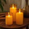 SATYAM KRAFT 1 Set (3 Pcs) LED Tea Light Candles SATYAM KRAFT 1 Set (3 Pcs) LED Tea Light Candles | Flameless, Smokeless, Unscented | for Gifting, Home Decor, Room Decoration Lights, Balcony & Festival, Wedding Decoration Items (1 Set)