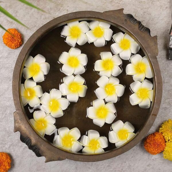 SATYAM KRAFT 12 Pcs Artificial Big Foam Hawaii Water Floating SATYAM KRAFT 12 Pcs Artificial Big Foam Hawaii Water Floating Flowers for Pooja Thali Home Decor Table Bedroom Mandir Pooja Room Hair Accessories Wedding Festival Events Decor DIY Craft