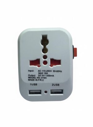 SBF Plastic Spice 3-Pin Universal Travel 1Adaptor (White) Set of 1 (White)