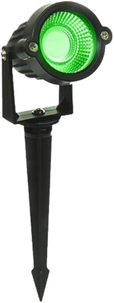 SEER Garden Light, 5 Watt Outdoor Spike Focus 'IP65 ' SEER Garden Light, 5 Watt Outdoor Spike Focus 'IP65 ' Water Resistant and Adjustable 180° Black Aluminium Body Outdoor LED Garden Lights with Spike Stand (Green) - Pack of 1 (1)
