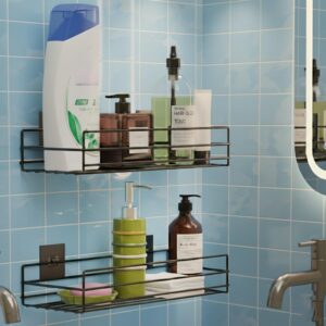 SHELFIE (Set of 2) | GI Steel Bathroom Shelf Rack (Set of 2) Bathroom Kitchen Home Accessory Shelf Rack Organizer