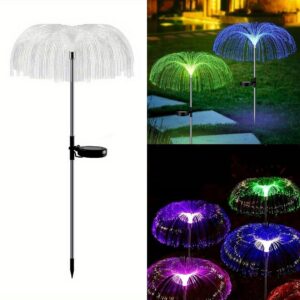SHOPERA Solar Decorative Jellyfish Light 7 Color Changing Waterproof Outdoor SHOPERA Solar Decorative Jellyfish Light 7 Color Changing Waterproof Outdoor Garden Pathway Lawn Driveway(Metal Stake,Pack of 1), LED, White