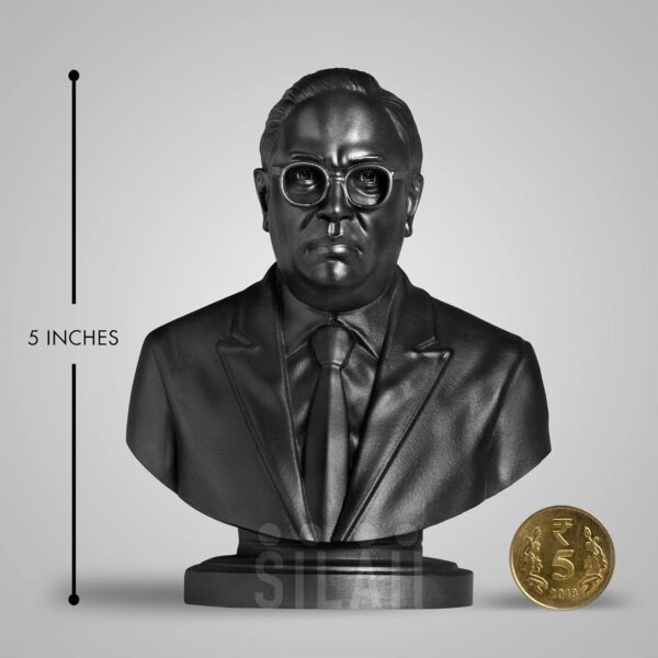 SILAII Dr. B. R. Ambedkar Sculpture – 5 Inch, Matte Black Finish | Perfect for Home Decor, Office Desk, Study Table & Gifting