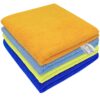 SOFTSPUN Microfiber Cleaning Cloths, 4pcs 40x40cms 340 GSM Multi-Colour! Highly SOFTSPUN Microfiber Cleaning Cloths, 4pcs 40x40cms 340 GSM Multi-Colour! Highly Absorbent, Lint and Streak Free, Multi -Purpose Wash Cloth for Kitchen, Window, Stainless Steel, Silverware.