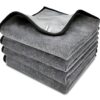 SOFTSPUN Microfiber Cloth Silk Banded Edges 500 GSM 40X40 cms SOFTSPUN Microfiber Cloth Silk Banded Edges 500 GSM 40X40 cms Pack of 4 Grey! Silk Banded Edge Towel Set Extra Thick Microfiber Cleaning Cloths Perfect for Bike Auto Cars Both Interior and Exterior.